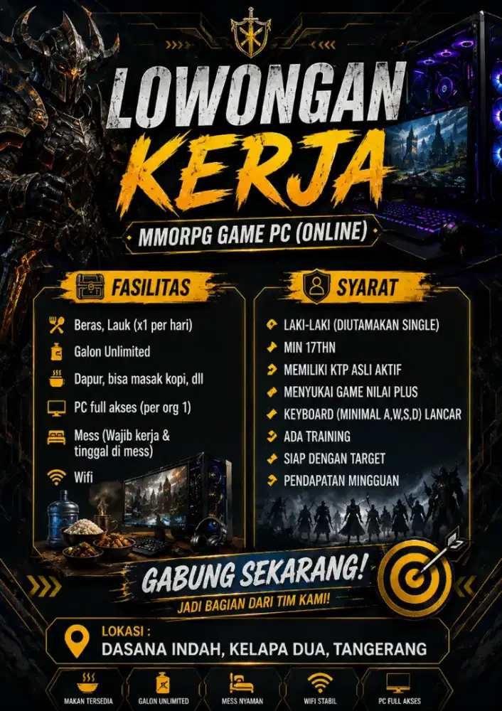 Dicari cepat kerja di game MMORPG (Game Komputer)