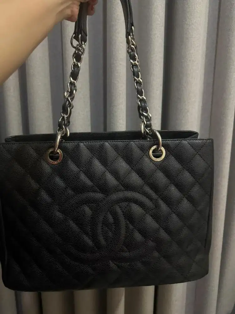 Tas Chanel Original Caviar Grand Shopping Tote GST Black