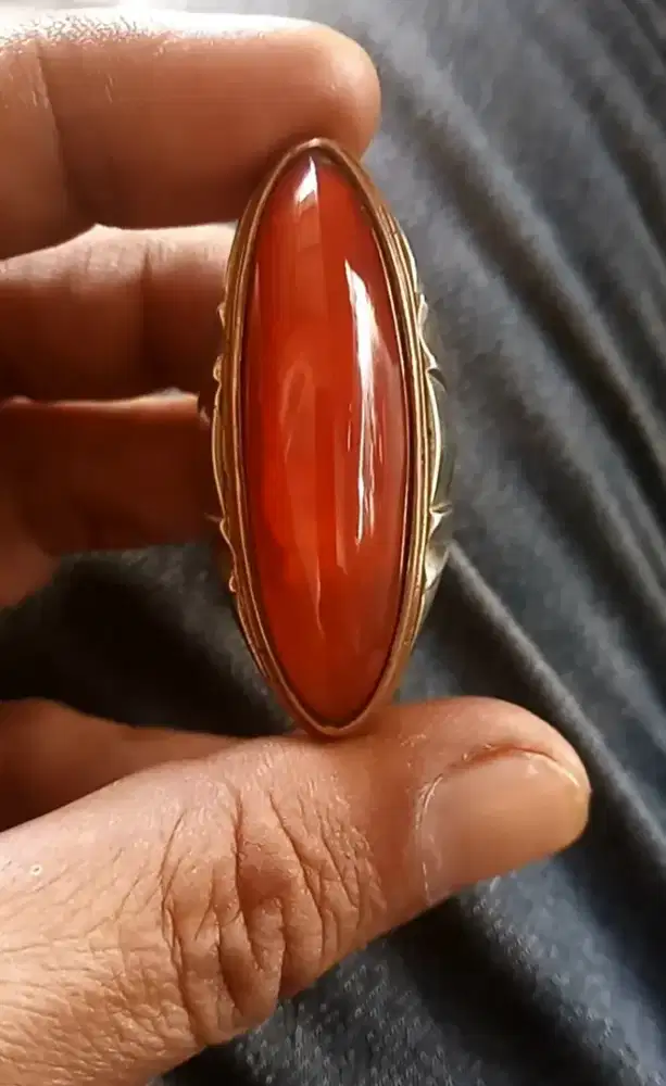 Batu cincin akik pandan merah rudal
