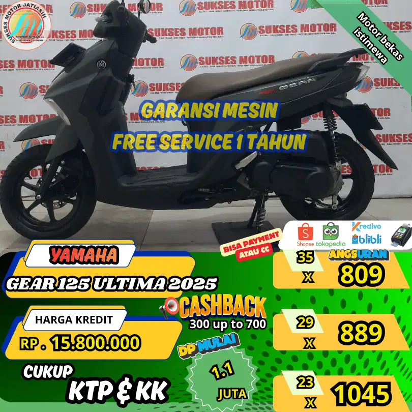YAMAHA GEAR 125 ULTIMATE HYB 2025 PAKAI CC SPAYLATER JUGA