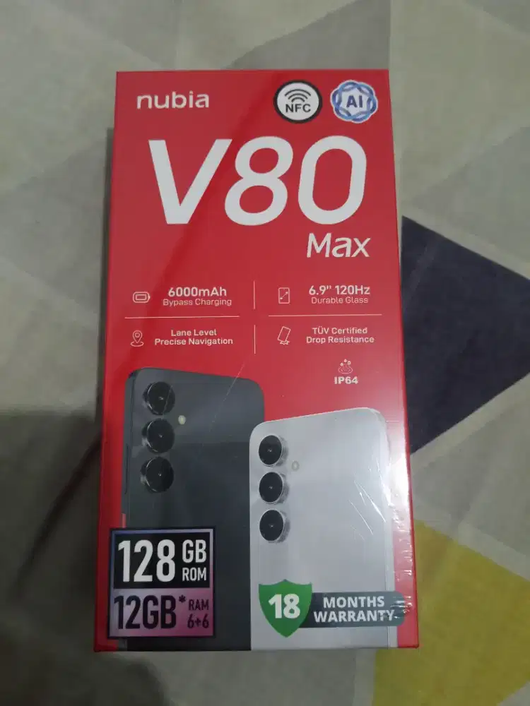 Nubia V80 max ram 6+6 rom 128gb