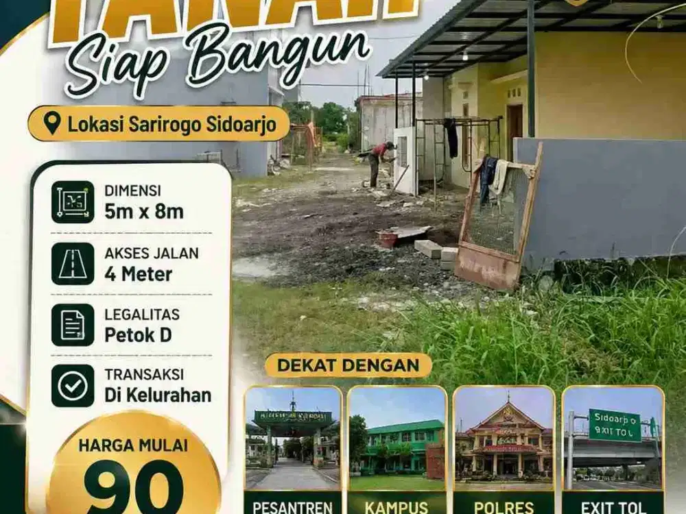 Sisa 3 Unit Tanah Kavling siap Bangun di Sarirogo, Sda