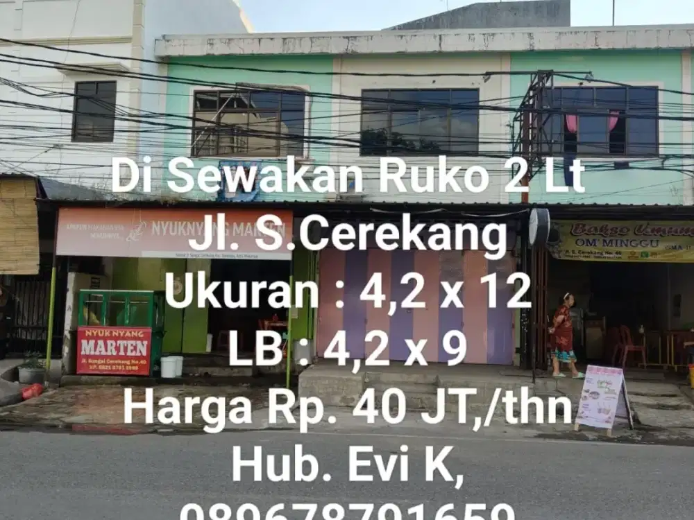 Disewakan Ruko 1 1/2 lt Jl. S. Cerekang Makassar