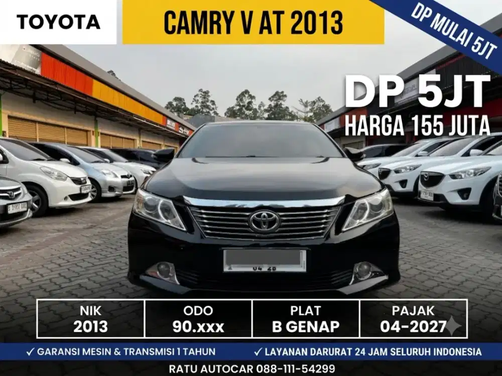 DP PROMO 5JT CAMRY 2.5 V MATIC 2013 LOW KM 90RB HITAM