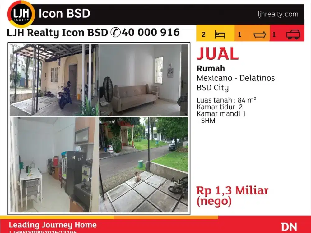 Dijual Rumah cantik Mexicanos Delatinos BSD City