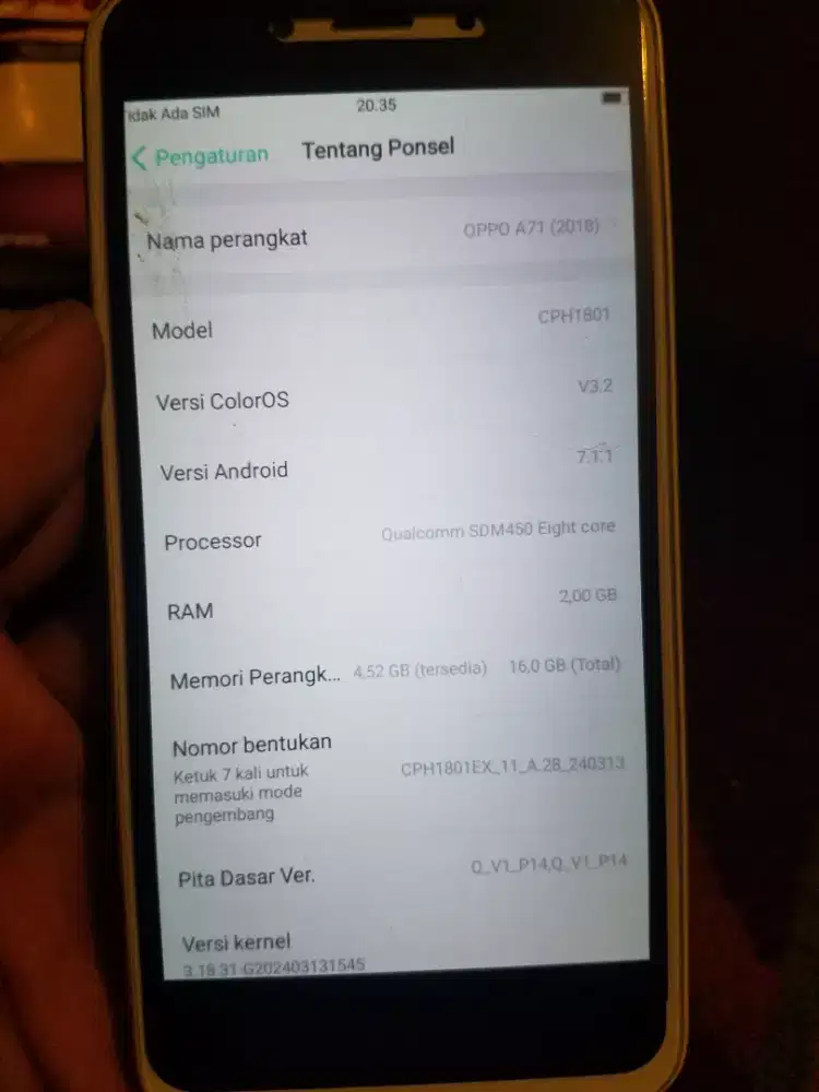 Oppo a71 2/16gb 4g nominus