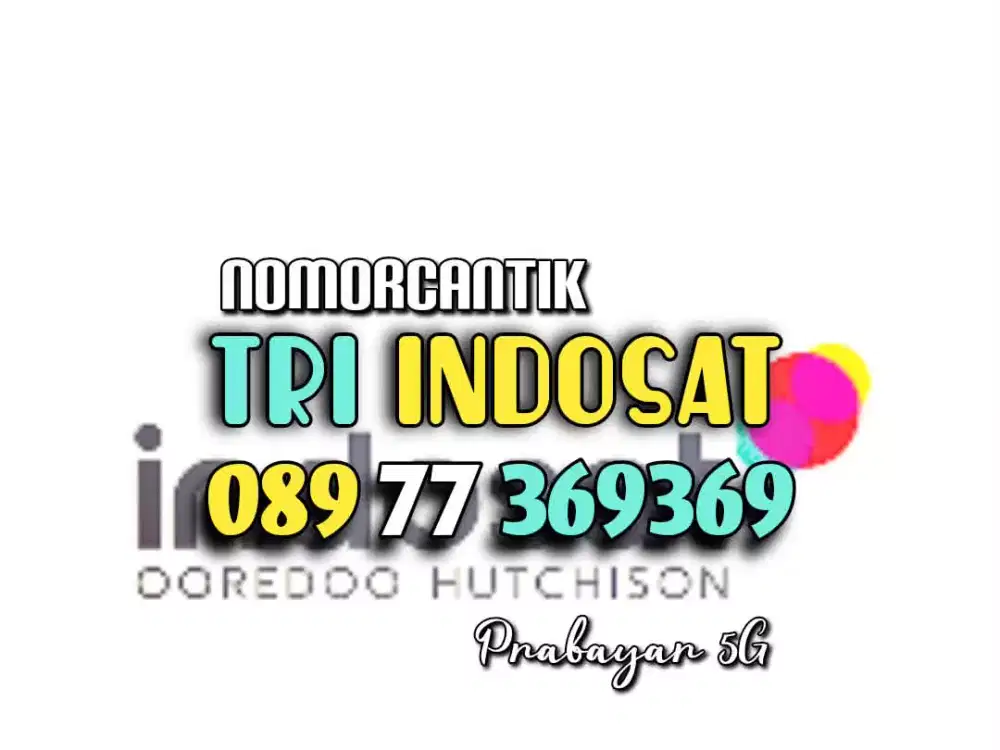 (bisa COD) Nomor CANTIK kartu TRI INDOSAT HOKI DOBEL ABC 369 369
