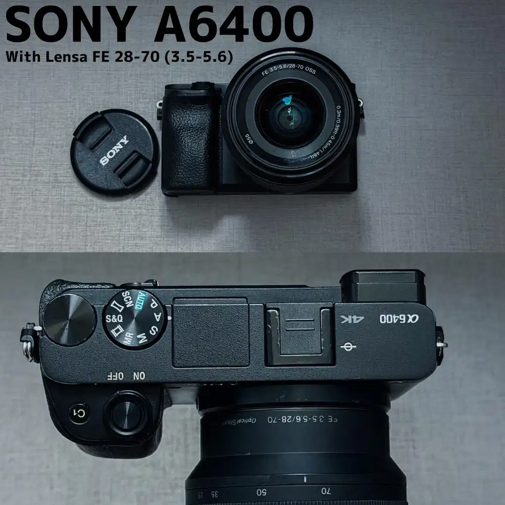 Sony A6400 With Lensa 28-70mm F 3.5-5.6 Mirrorless Camera 4K Second
