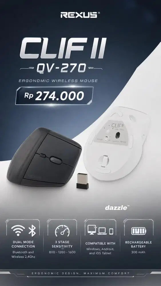 Mouse Wireless Office Clif II QV-270 rexus