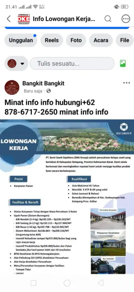 Lowongan kerja Perkebunan