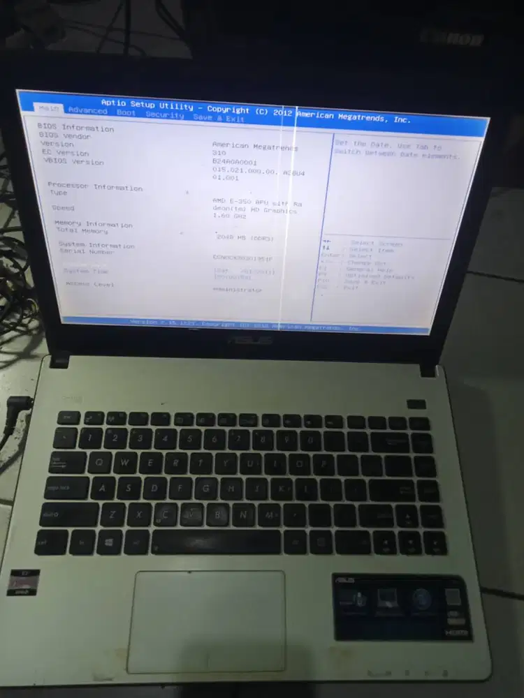 laptop asus E2 AMD E-350 nyala masih lumayan keneh tah