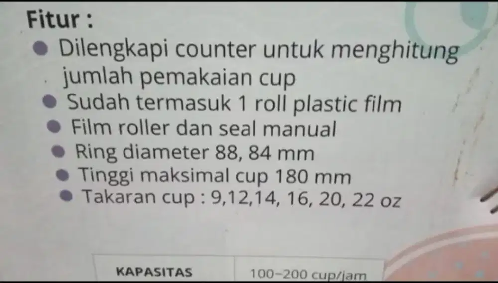 DIJUAL CUP SEALER MURAH DAN SIAP PAKAI