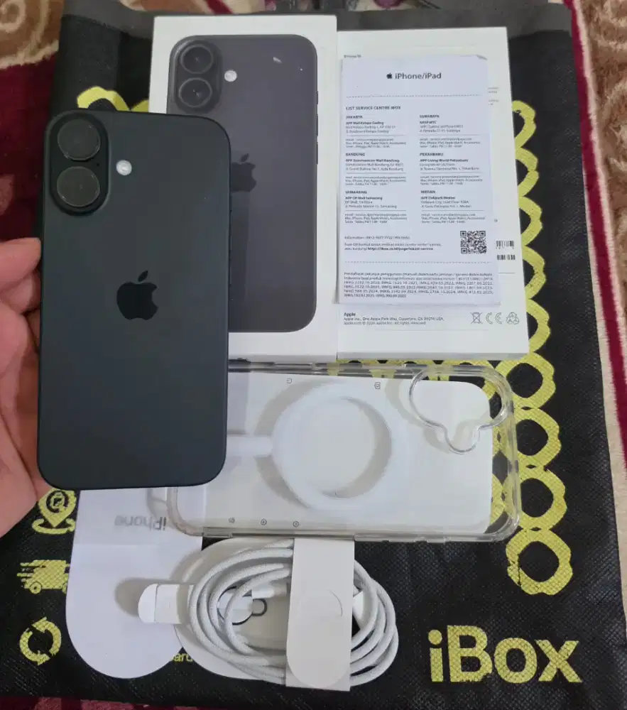 iphone 16 128gb resmi iBox,garansi 21-08--2026 battry health 94%