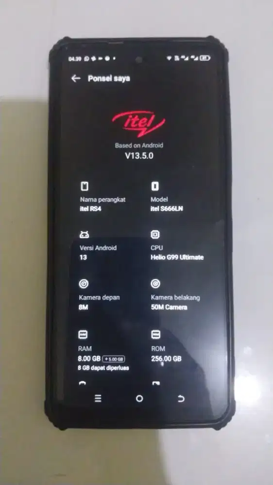 Itel RS4 ram 8/256 gb