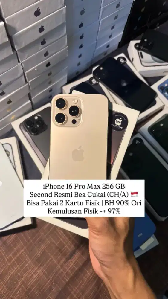 iPhone 16 Pro Max 256 GB Bea Cukai Bisa Pakai 2 Kartu Fisik