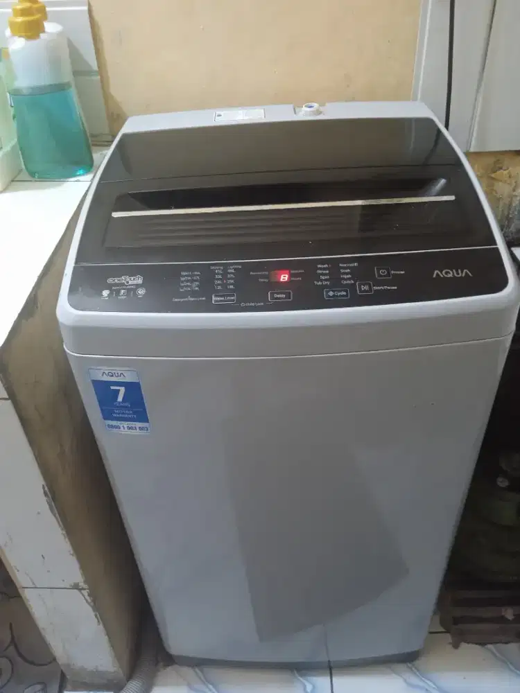 Mesin cuci 1 tabung merk aqua kapasitas 7kg normal