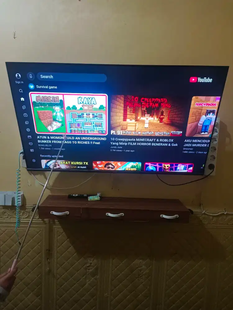 Led android TV coocaa 43 S7G remote dan TV
