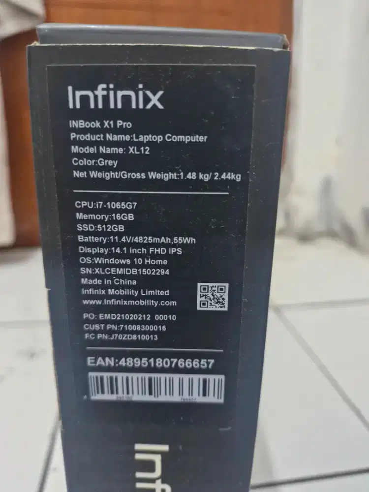 Laptop infinix inbook X1 pro
