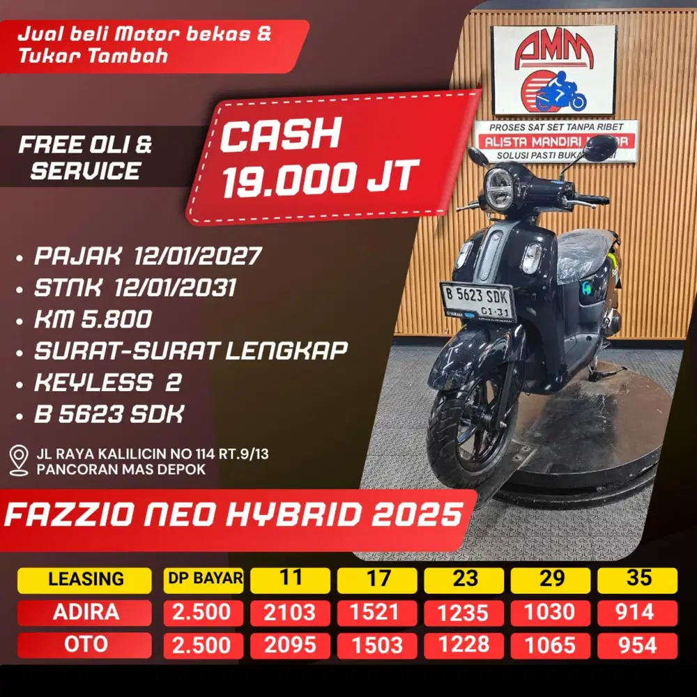 FAZZIO NEO HYBRID 2025 PAJAK HIDUP KM LOW LIKE NEW CASH / KREDIT