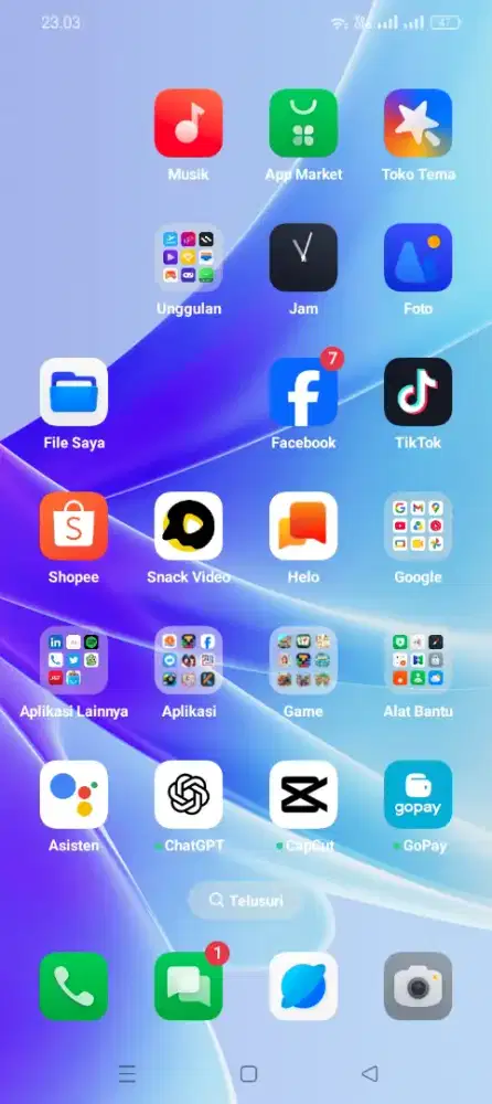 Oppo A77s hitam lengkap