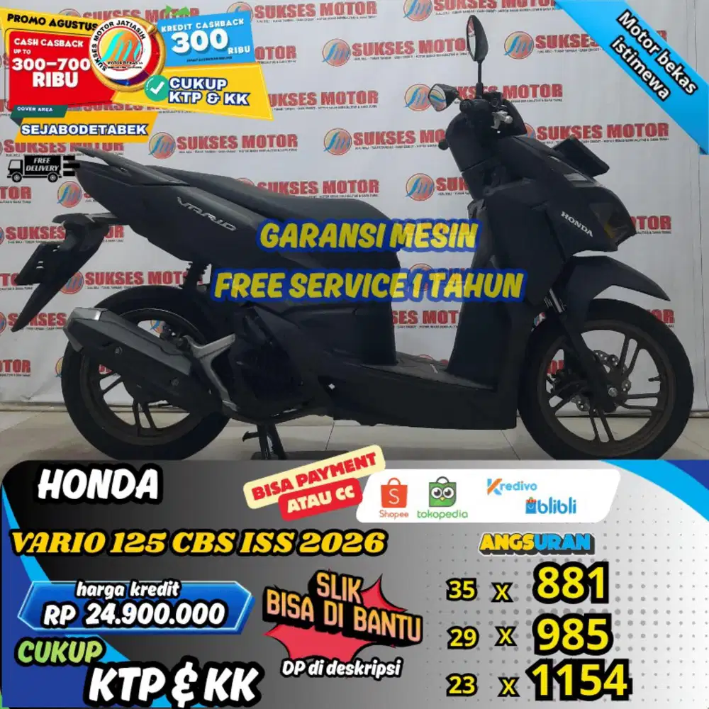 HONDA VARIO 125 CBS ISS 2026 ANGSURANTERMURAHSYRTKTP&KK(SUKSESMOTOR)