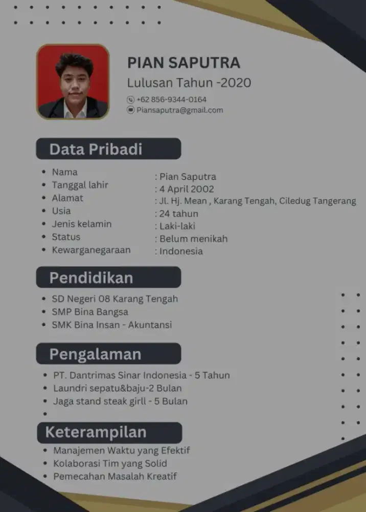 Info loker buat daerah Ciledug karang tengah