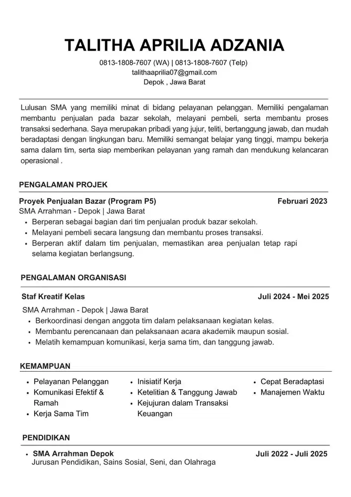 Mahasiswa Aktif Mencari Pekerjaan Part Time/Full Time Selama Libur