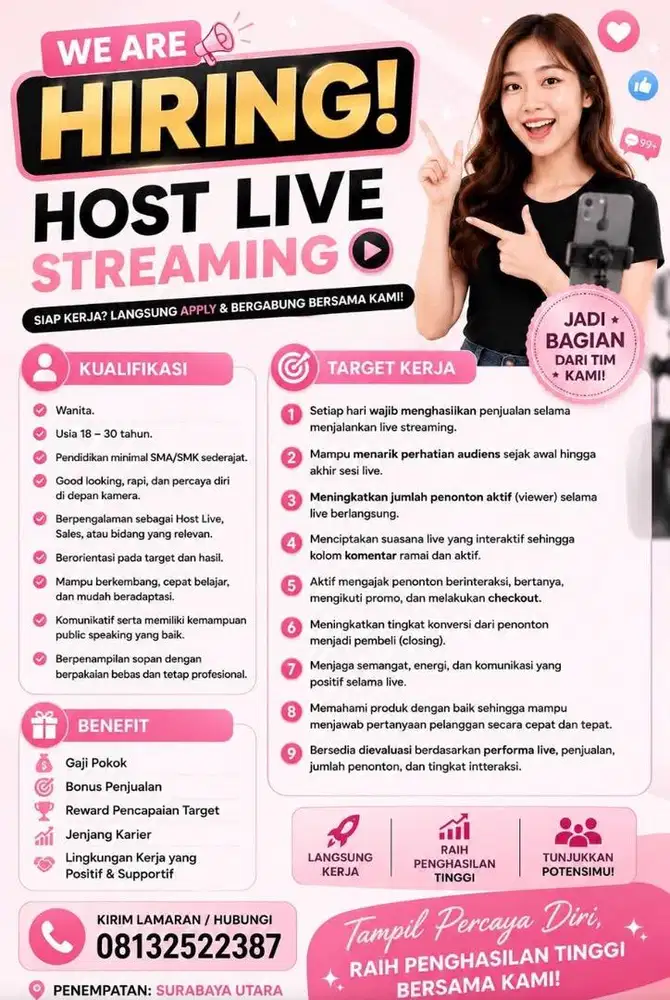 Lowongan kerja host live