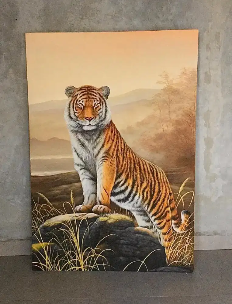 Dijual lukisan kanvas harimau 130x90 cm