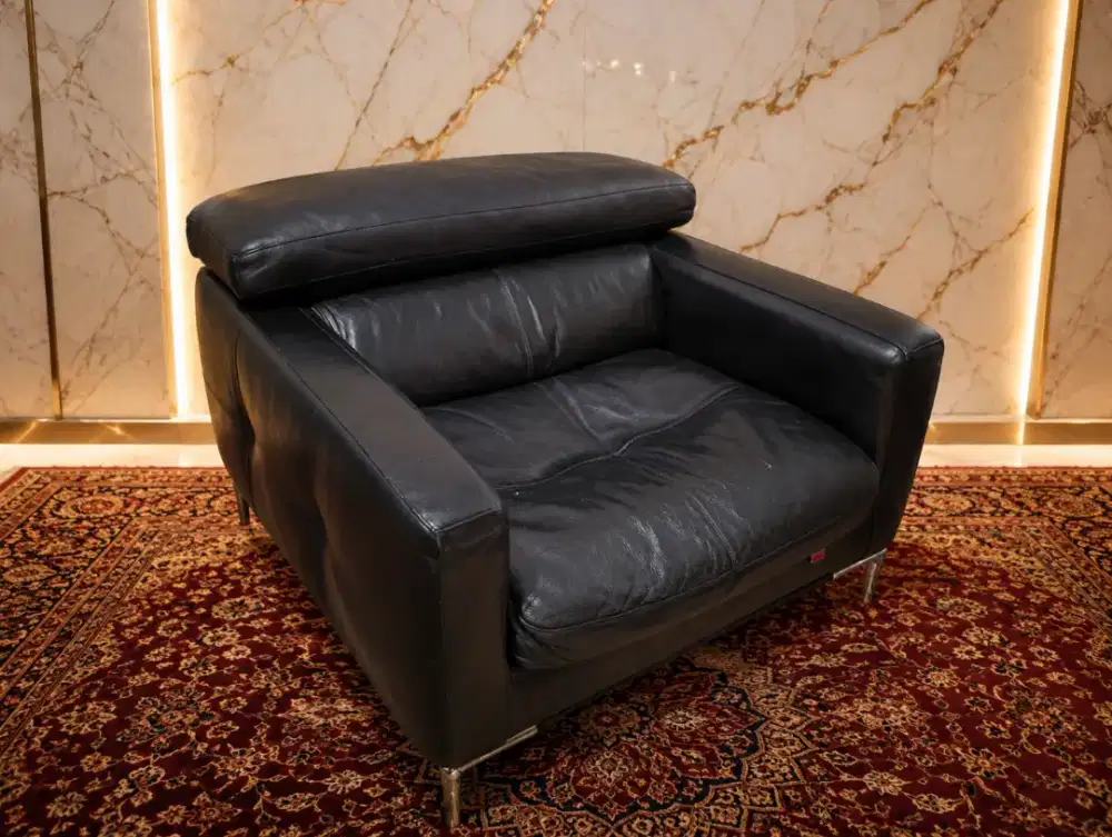 Sofa Single Seater 1 dudukan Leather Asli Sandaran Recliner  Mewah