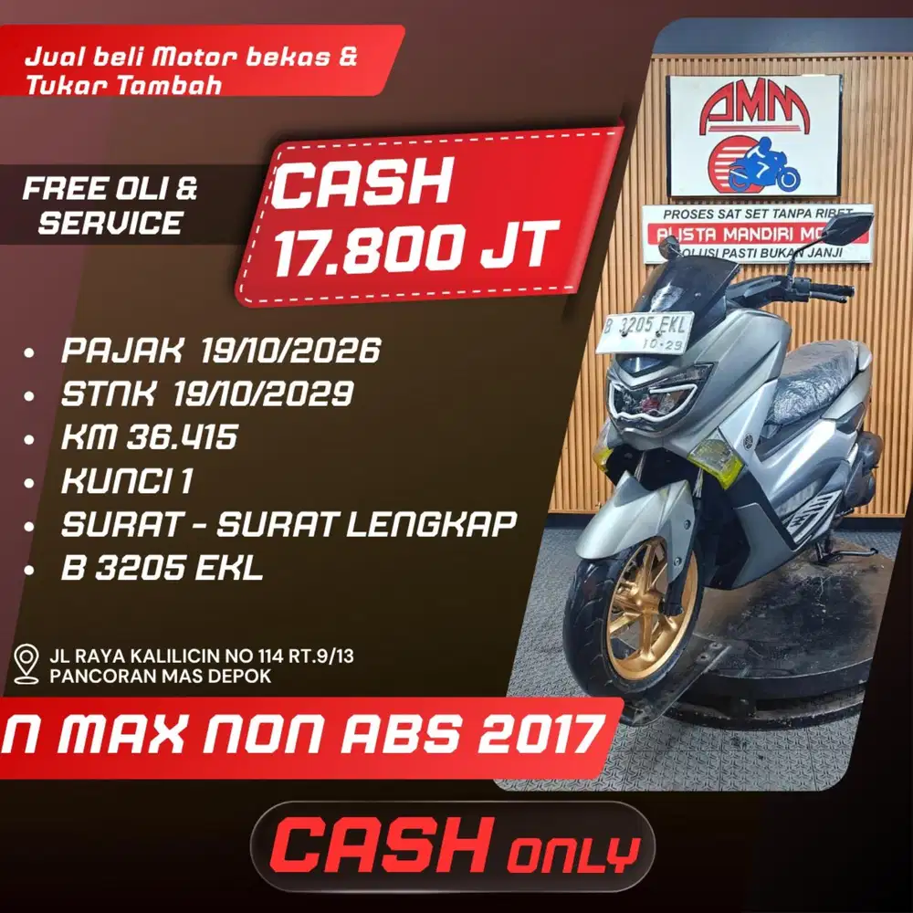 NMAX NON ABS 2017 PAJAK HIDUP SPAYLATER KREDIVO CC 0% CASH ONLY ALISTA