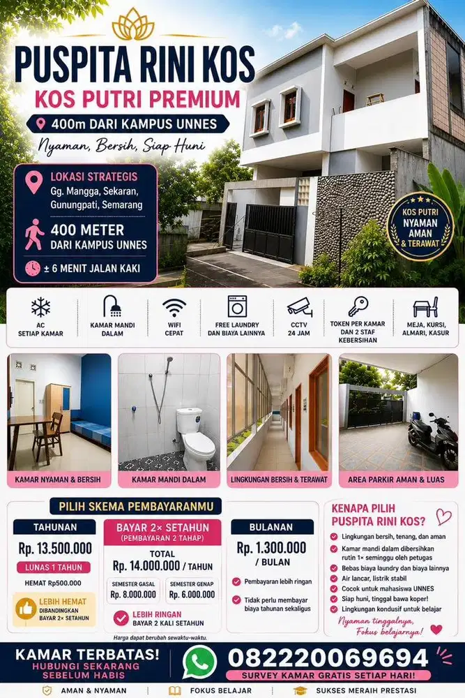 Kost Putri 400 m dr Kampus Unnes