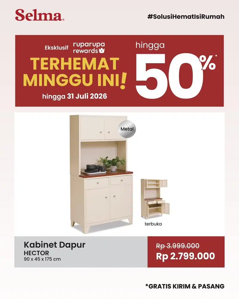 Lemari dapur berbahan metal