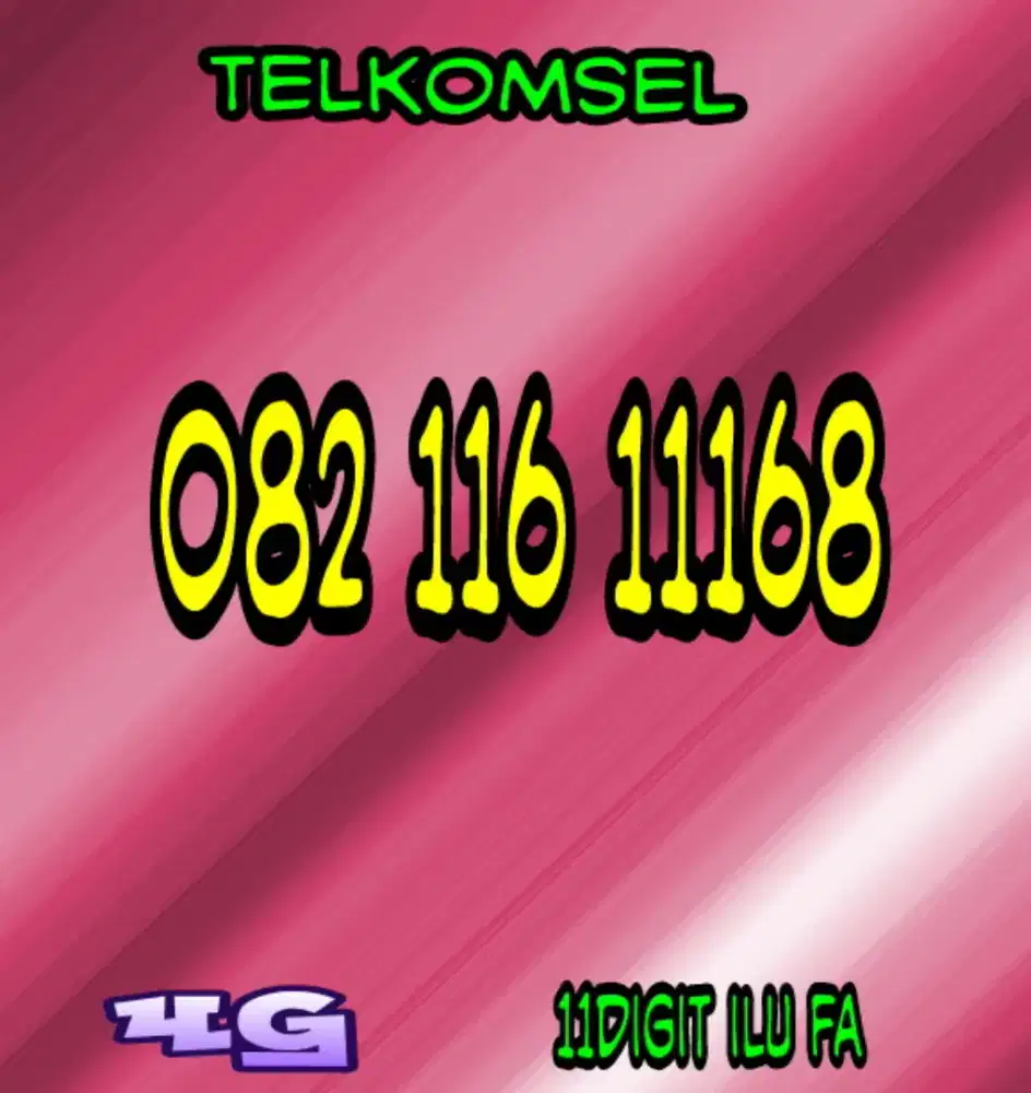 Kartu cantik simpati 11digit Baca Ilufa (168)
