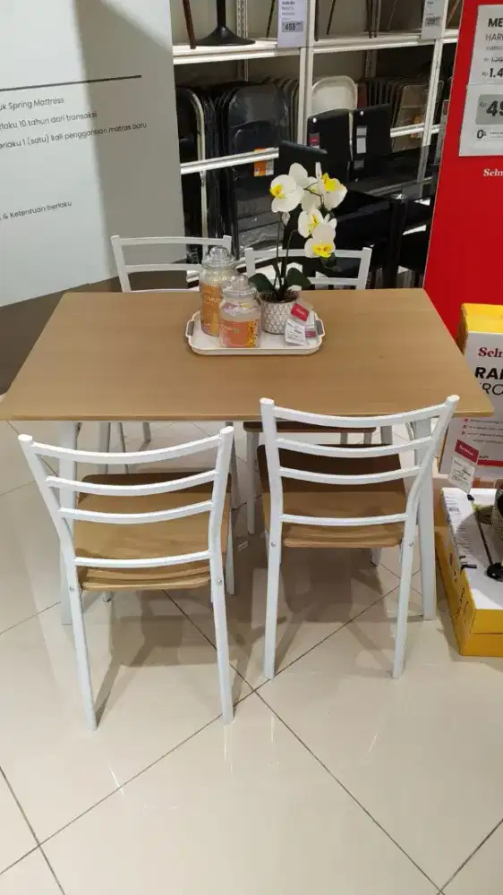 MEJA MAKAN FULL SET RANGKA BESI