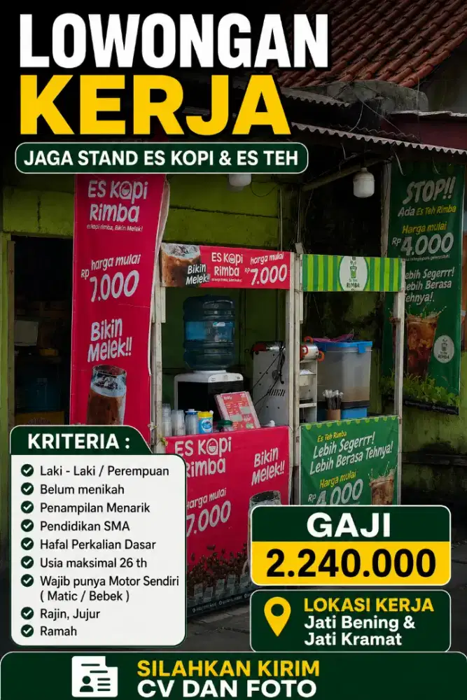 Lowongan Kerja Jaga Es Teh & Es Kopi