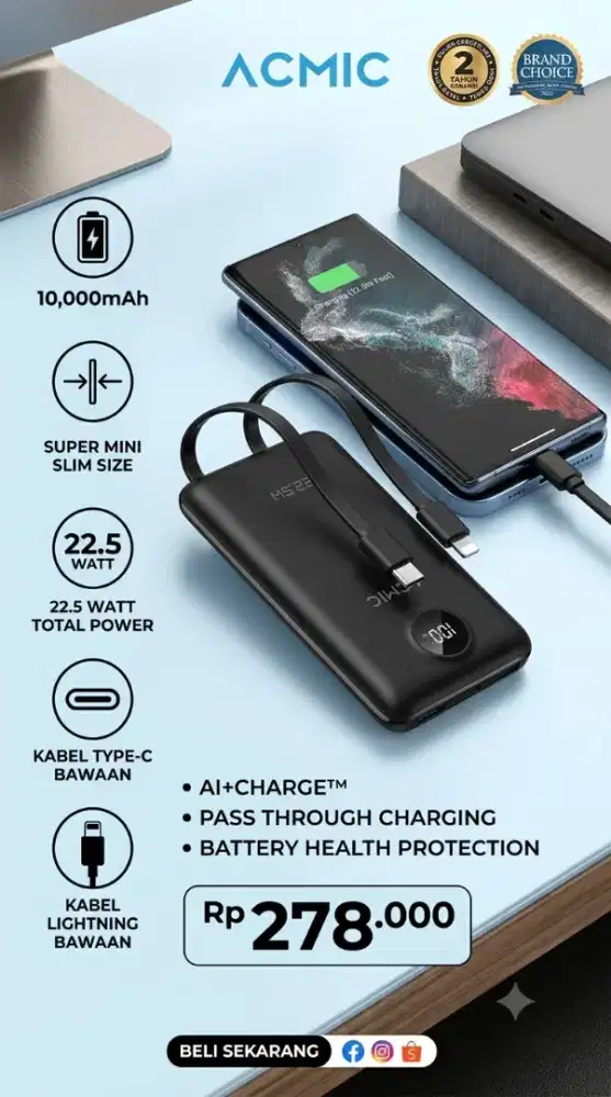 POWERBANK ACMIC DIGISLIM 10.000mAh
