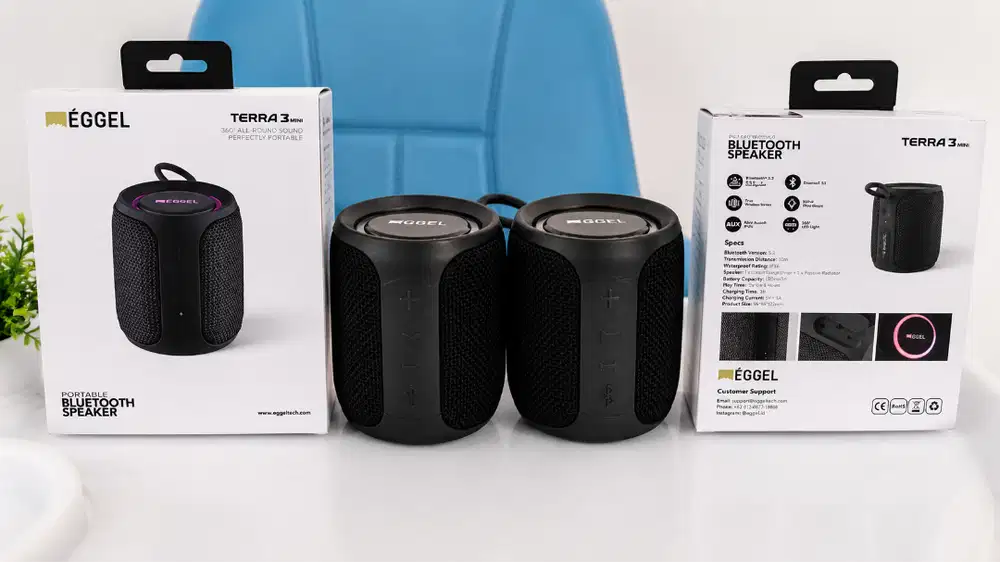 Speaker Bluetooth Eggel Terra 3 Mini (Sepasang) – Bekas Normal