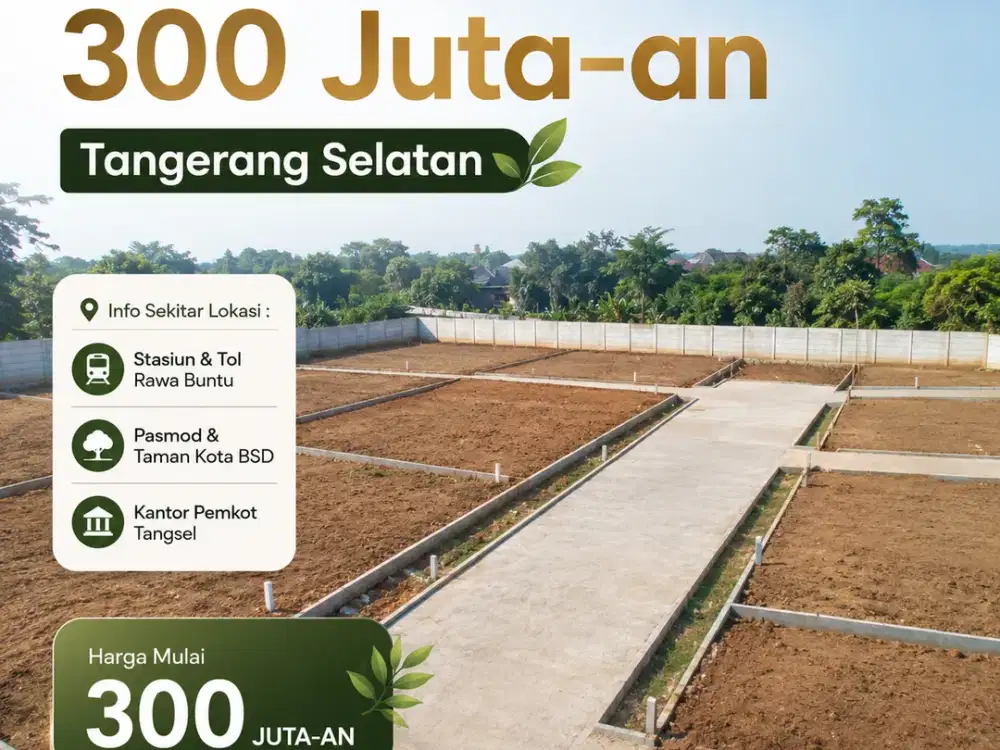 Tanah Kavling 300 Jutaan Dekat Pemkot Tangerang Selatan, Terima SHM Pecah