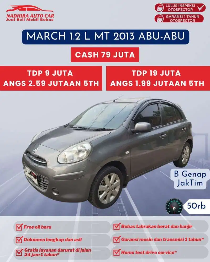 Angsuran 1 Jutaan March 1.2 L MT 2013 Abu
