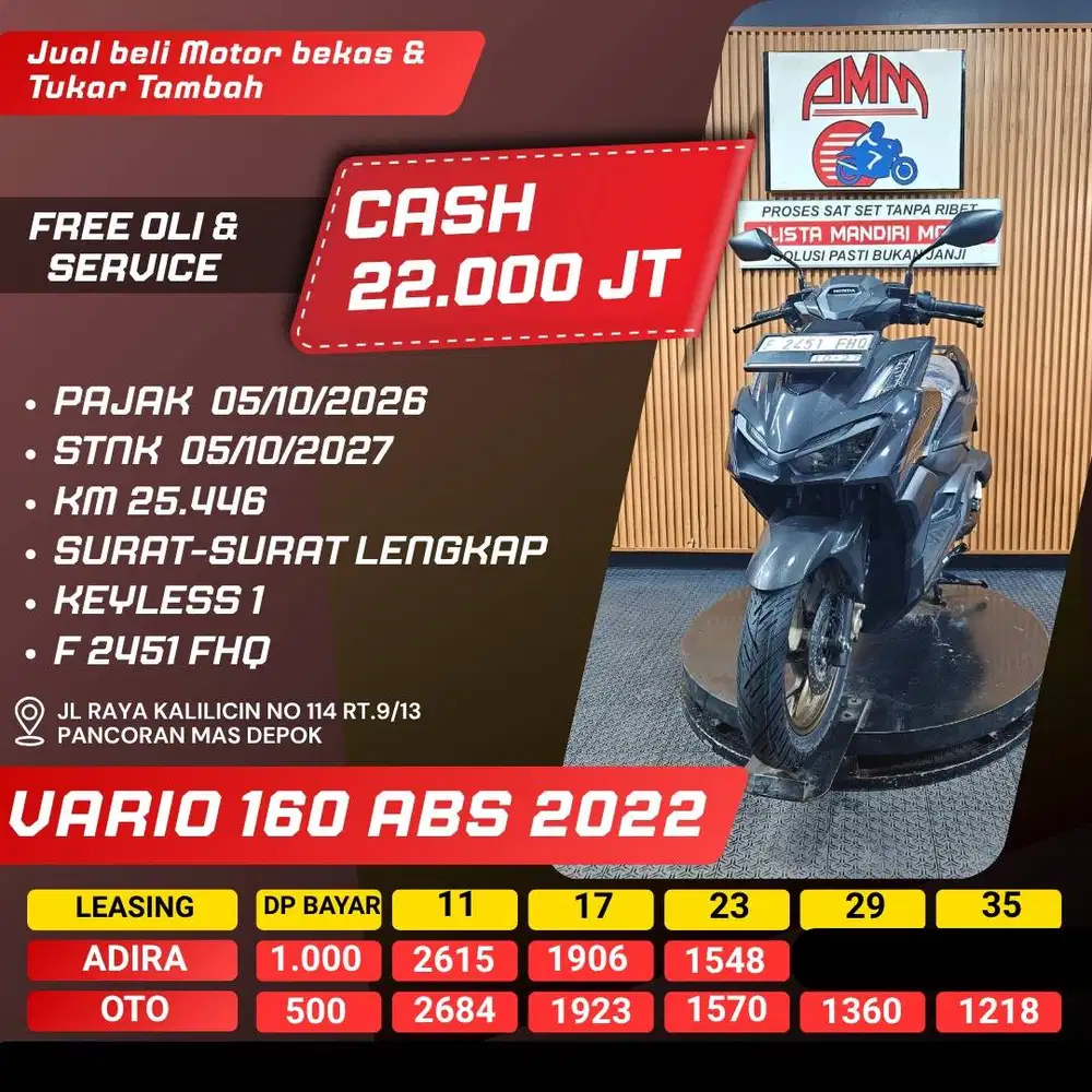 VARIO 160 2022 PAJAK HIDUP SPAYLATER KREDIVO CC CASH / KREDIT ALISTA
