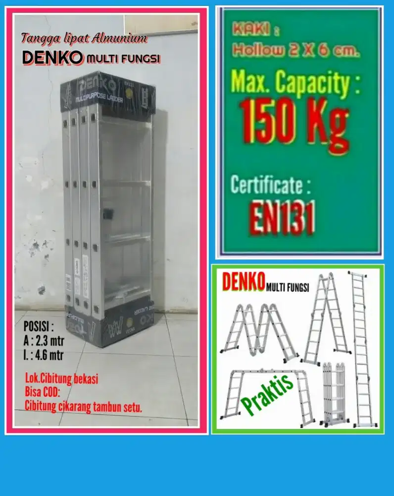 Tangga lipat alm MULTI FUNGSI 4.6 Mtr