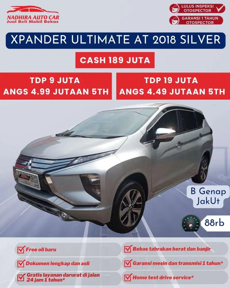 Angsuran 4 Jutaan Xpander Ultimate AT 2018 Silver