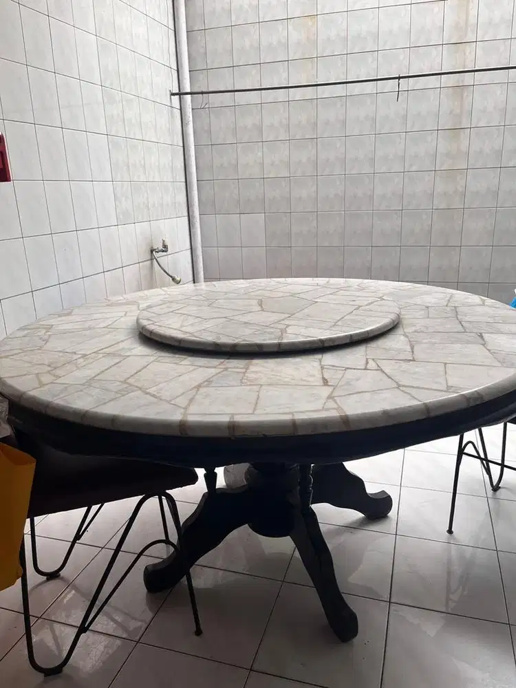 Meja makan marmer marbel