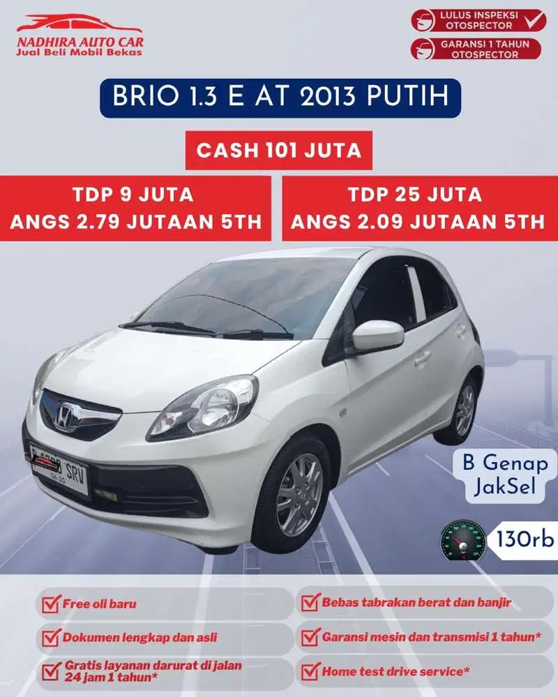 Angsuran 2 Jutaan Brio E 1.3 AT 2013 Putih