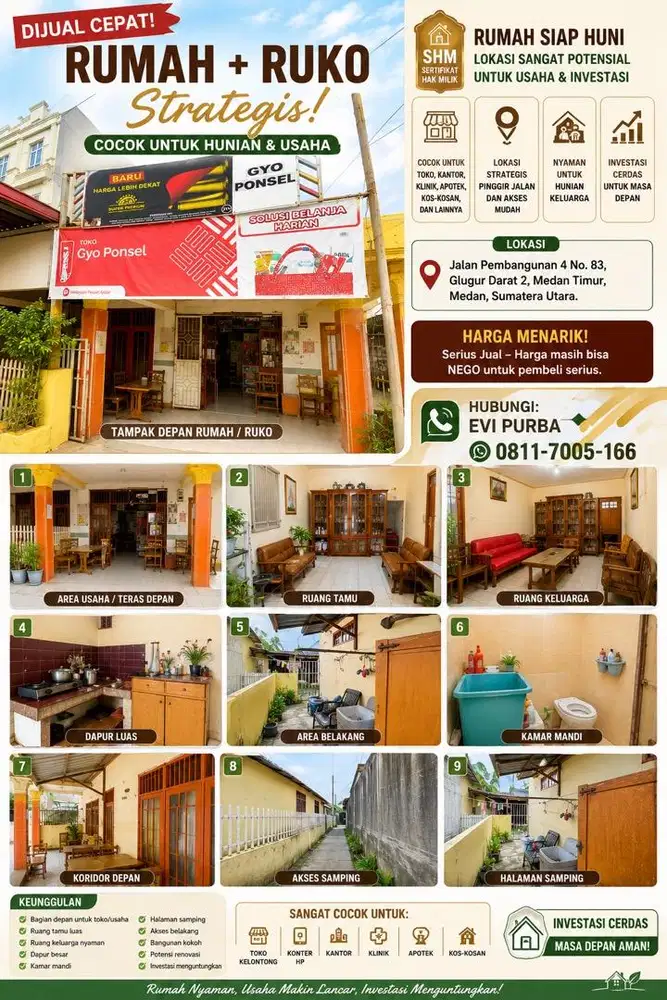 DIJUAL CEPAT RUMAH SHM DI LOKASI STRATEGIS
