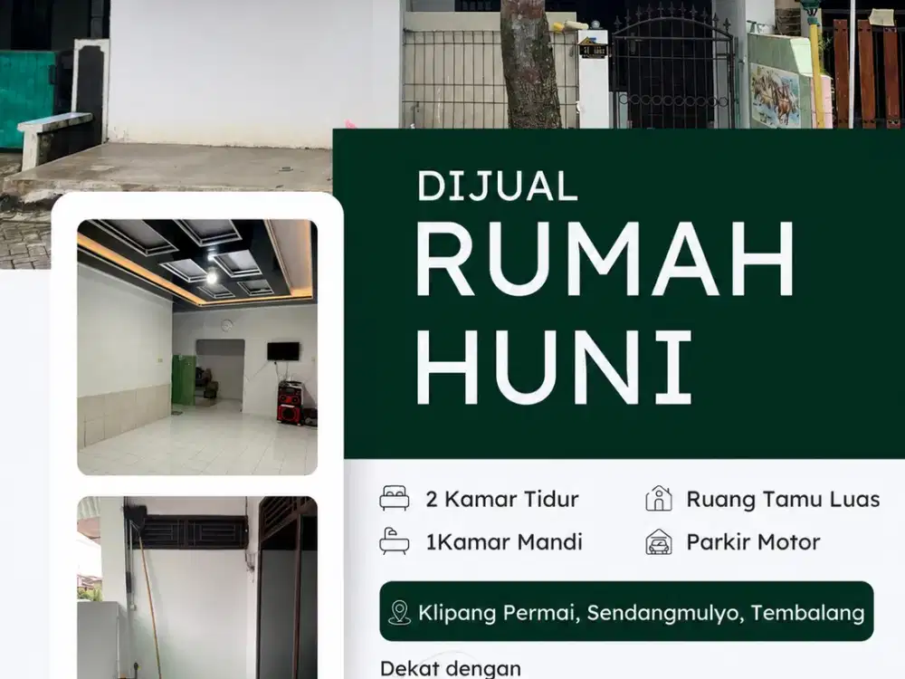 Rumah 400 jt an Klipang Sendangmulyo Siap Huni Bebas Banjir Dekat KAmpus