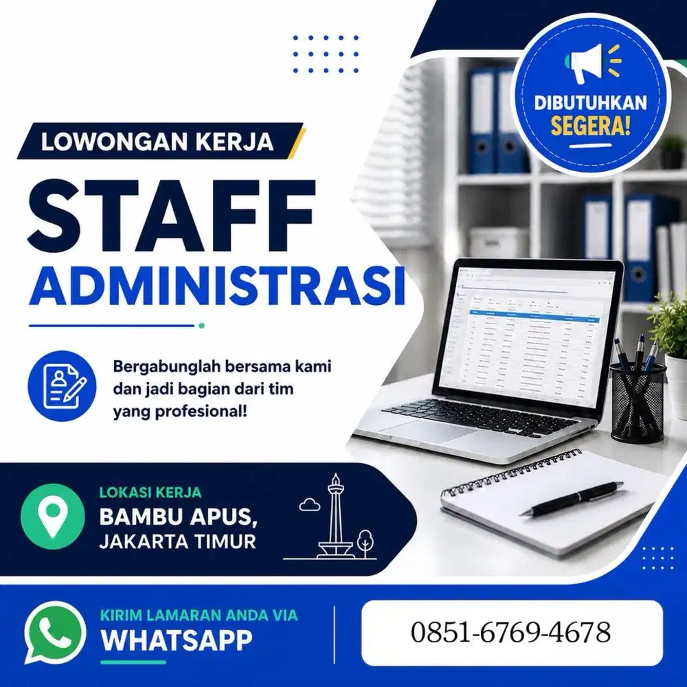 Staff Administrasi Online Shop – Full Tim| Bambu Apus, Jakarta Timur