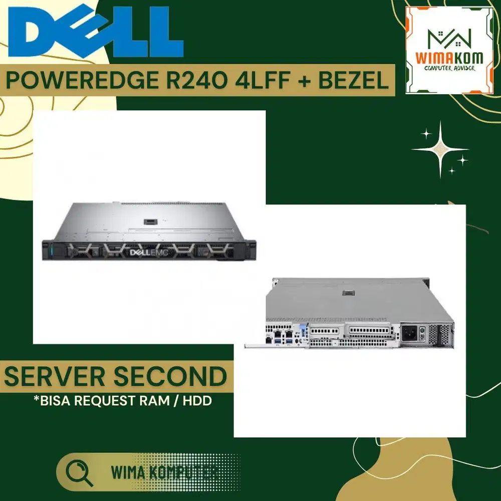 SERVER DELL R240 4 LF Intel Xeon E-2224 4 CORE RAM 16GB HDD 1TB