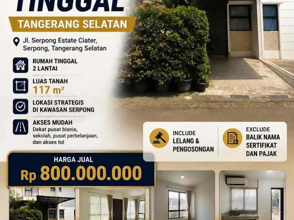 DIJUAL RUMAH VIA LELANG ( SERPONG TANGSEL )